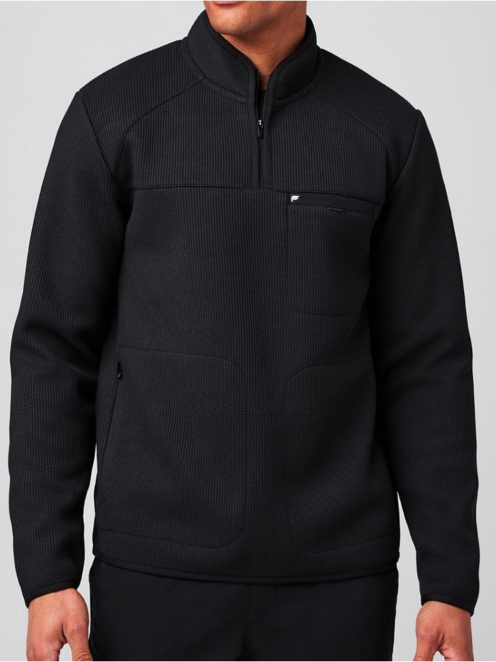 Fabletics Ace Quarter Zip Scrub Jacket Size Large Men’s Black